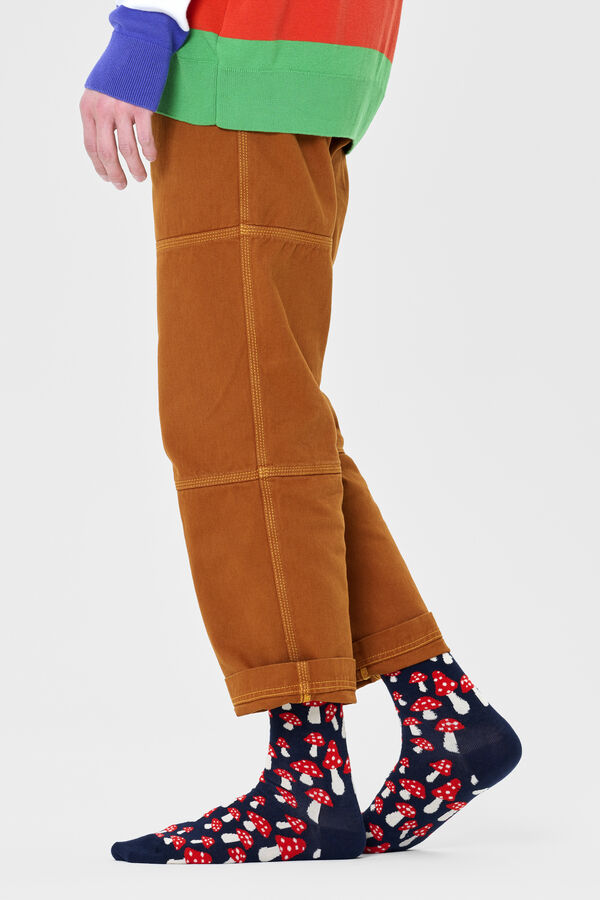 Happy Socks Meias Cogumelo Unissex azul