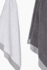 Textura Conjunto 2 panos de cozinha friso 100% algodão cinzento