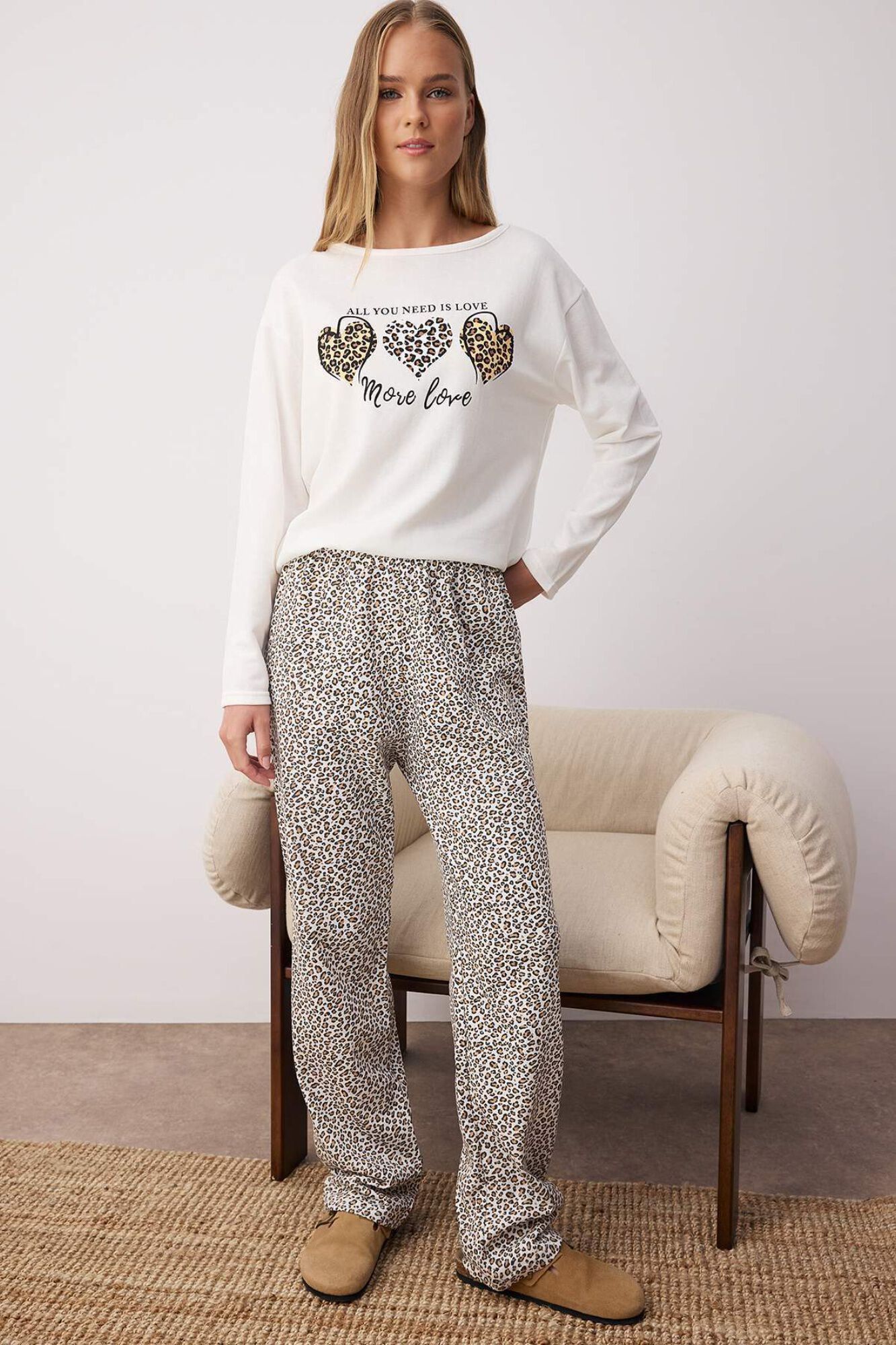 Trendyol Pijama com estampado animal