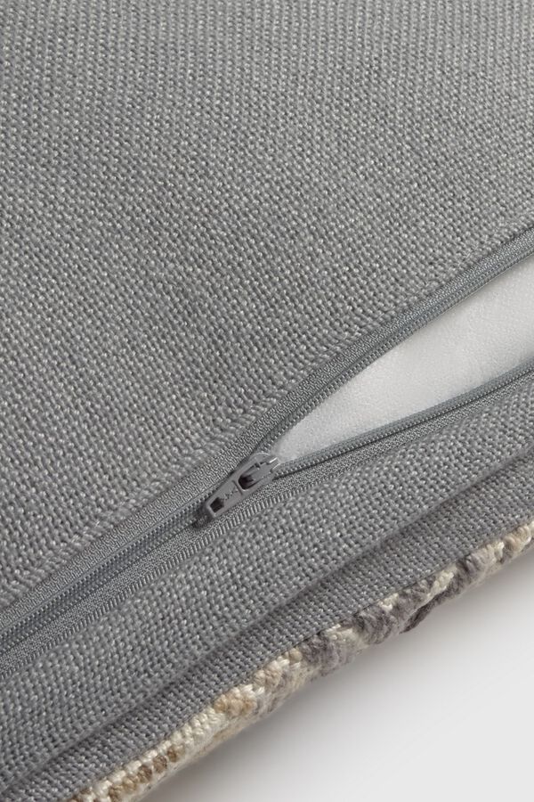 Textura Capa de almofada com bordado &eacute;tnico azul