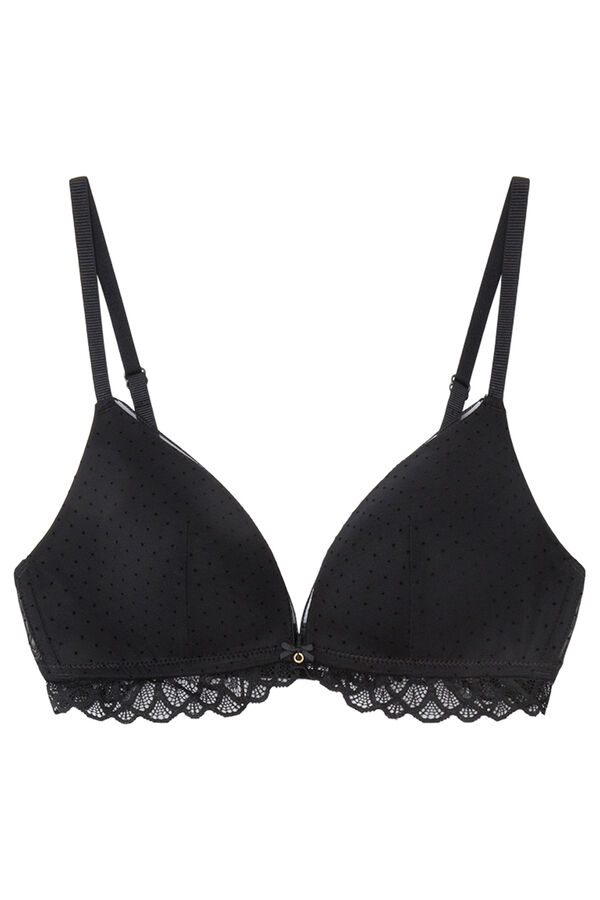 Women'secret LOVELY Soutien triangular renda tule preto preto