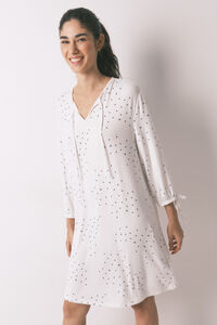Women'secret Camisa de dormir midi estampado p&aacute;ssaros branco