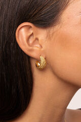 Singularu Pendientes Aro Antique Acero Baño Oro amarillo