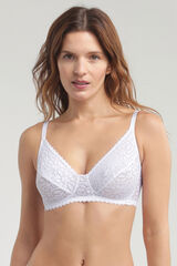 DIM Suti&atilde; Di&aacute;rio Dentelle Floral de renda branco
