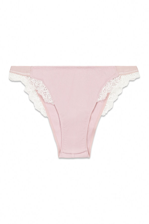 Women'secret Cueca brasileira de algod&atilde;o rosa rosa