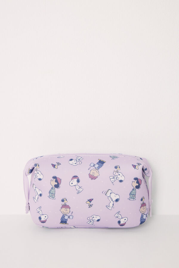 Womensecret Medium lilac neoprene Snoopy toiletry bag pink