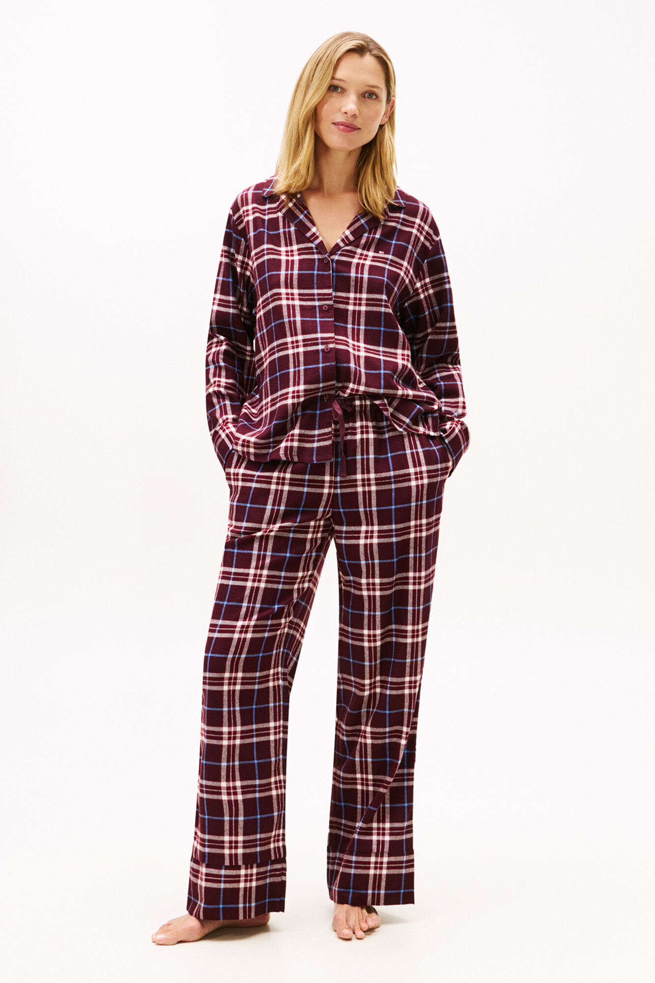 Tommy Hilfiger Conjunto de pijama de flanela xadrez