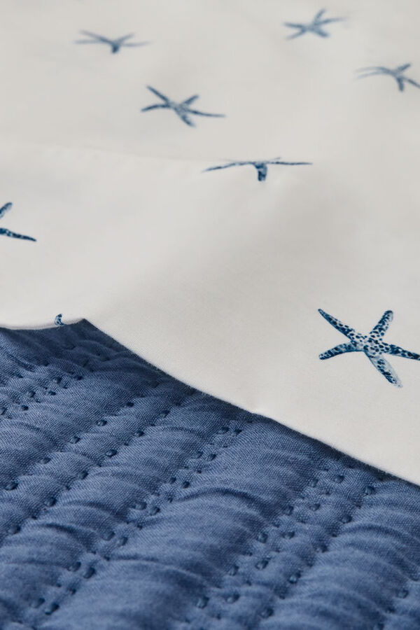 Textura Lençol de algodão estrela do mar azul