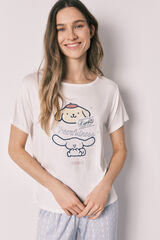 Women'secret Pijama comprido Cinnamoroll estampado geom&eacute;trico bege