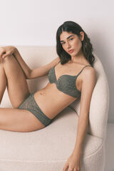 Women'secret Soutien GORGEOUS push-up em renda caqui bege