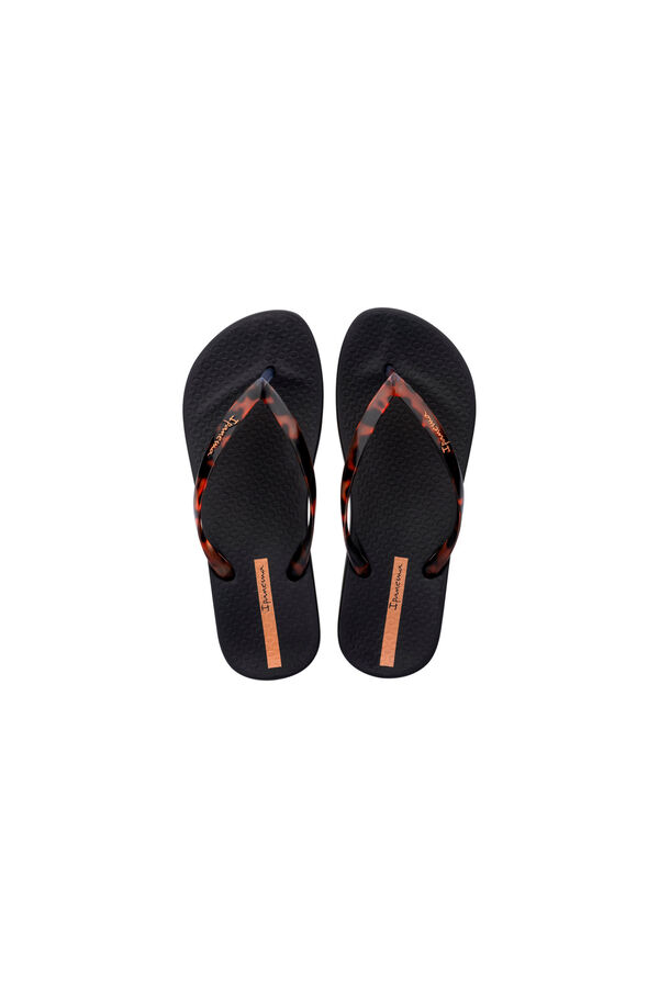 Ipanema Chinelo tradicional de tiras com estampado animal preto