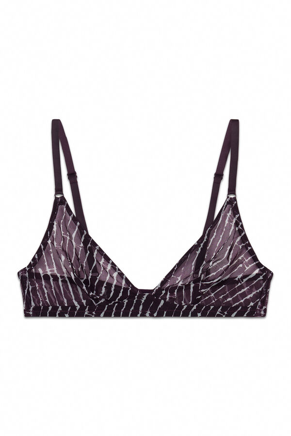 Women'secret Soutien triangular em tule estampado gren&aacute; NATURAL castanho