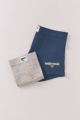 Women'secret Pacote de 2 boxers cinza do Superman cinzento