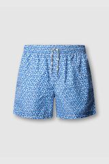 Pepe Jeans Fato de banho regular com cord&atilde;o estampado geom&eacute;trico azul