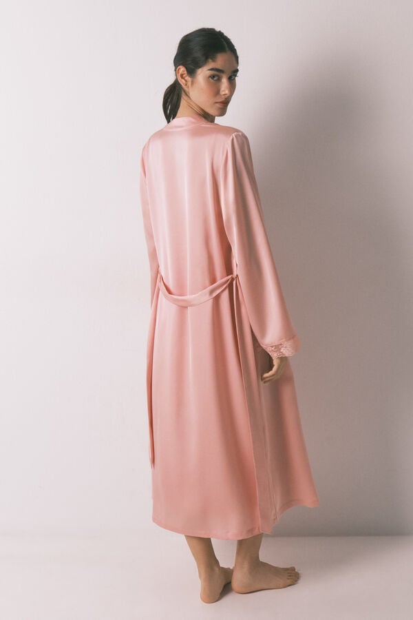 Women'secret Robe midi cetim rosa rosa