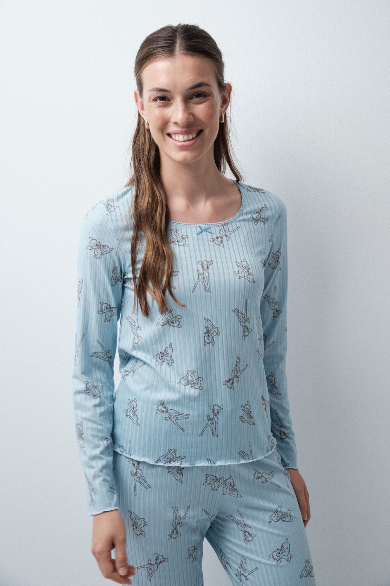 Women'secret Pijama comprido azul soft touch