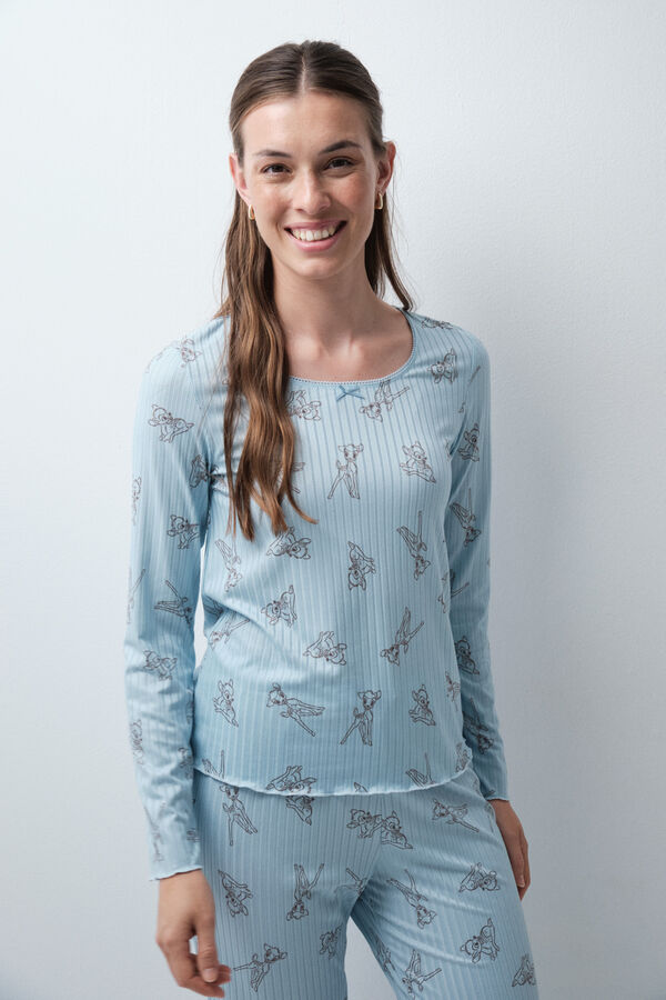 Women'secret Pijama comprido azul soft touch azul