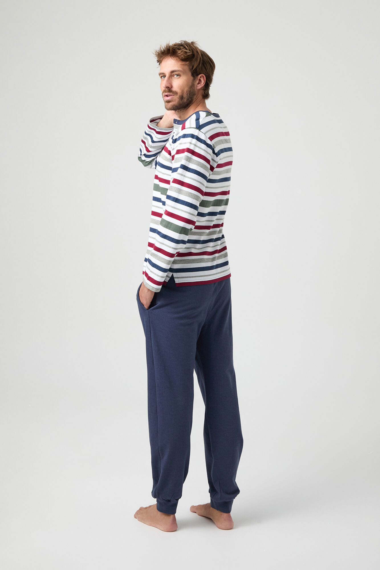 Kiff-Kiff Pijama de malha riscas multicolorida Kiff Kiff