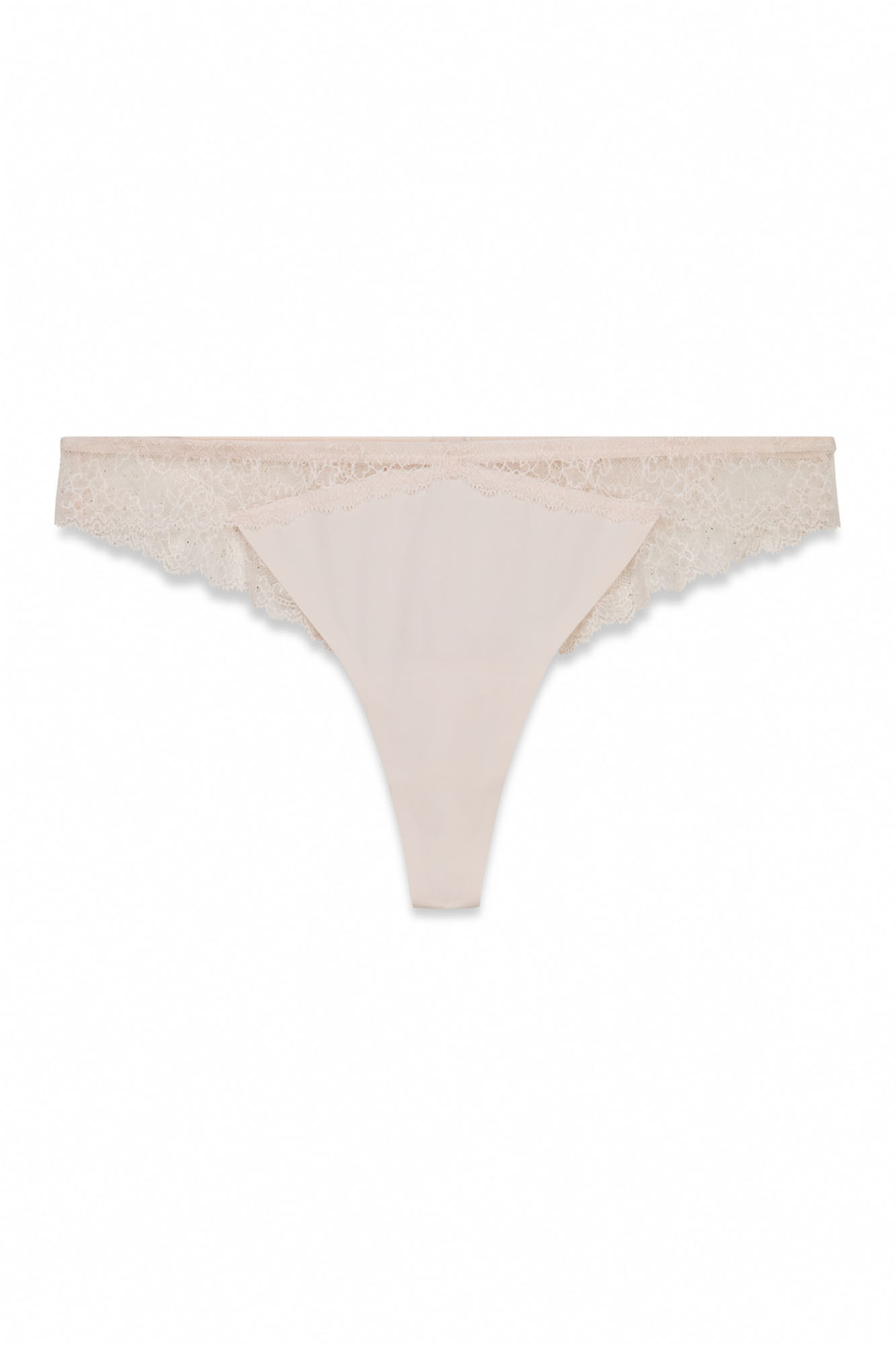 Women'secret Tanga em microfibra e renda rosas