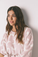 Women'secret Pijama comprido polar mousse luas rosa