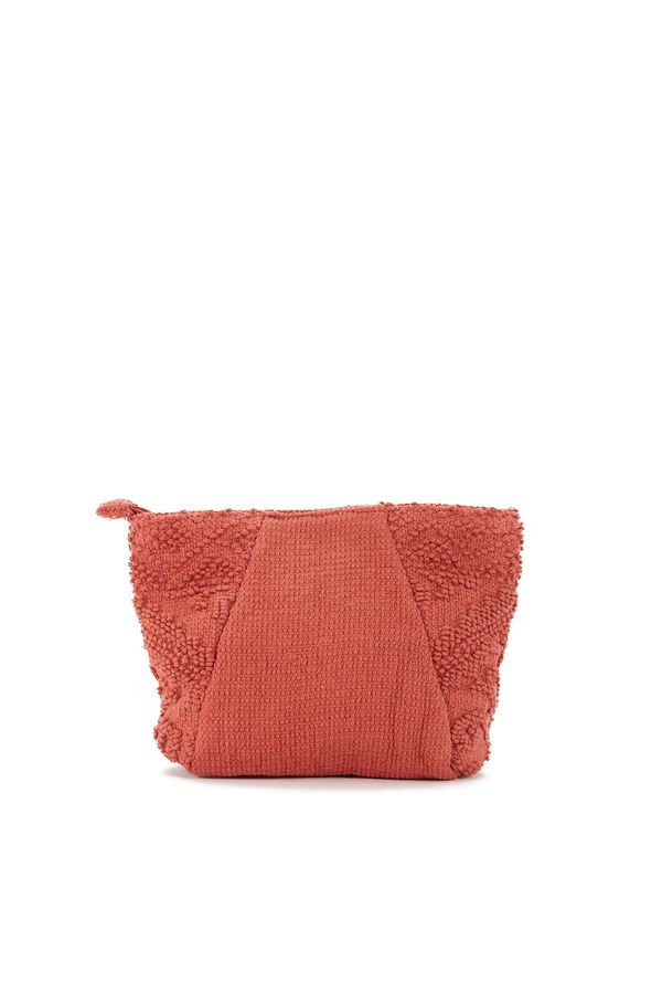 Abbacino  Necessaire de praia em algod&atilde;o laranja vermelho