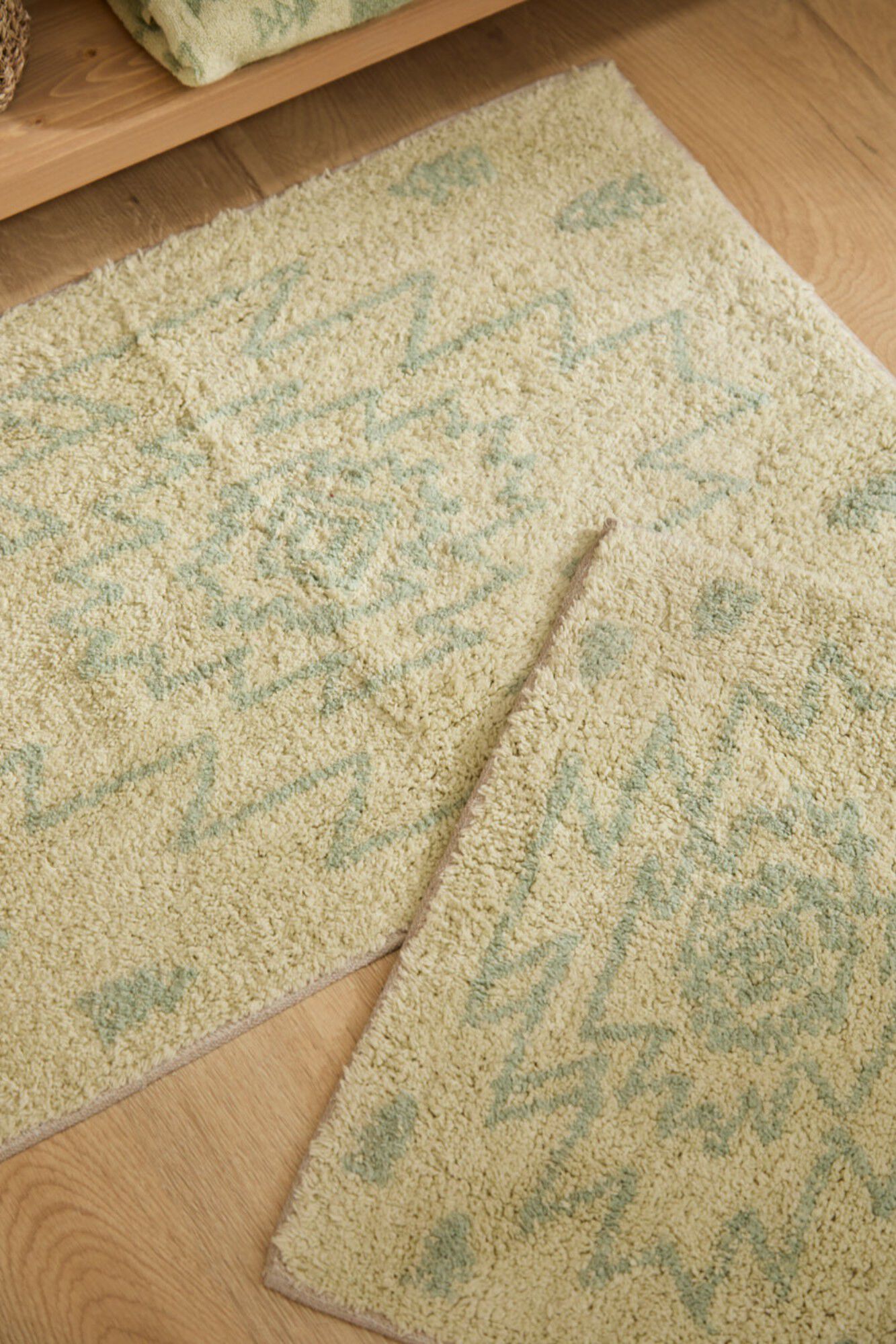 Calma House Alfombra de ba&ntilde;o Neptuno verde 50x35