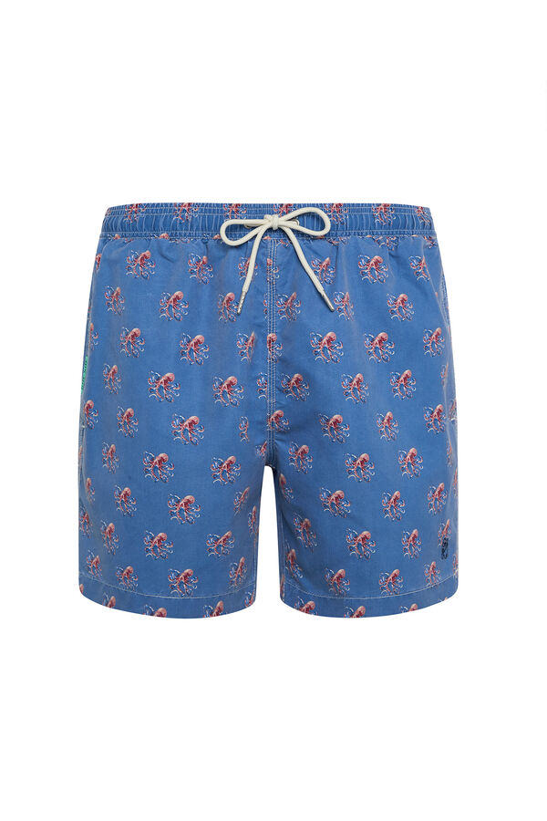 Kiff-Kiff Fato de banho bermuda azul jeans polvos azul