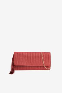 Vilanova Clutch con efecto paja y flecos