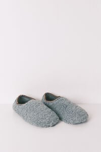 Women'secret Pantufas de quarto de pelo verde