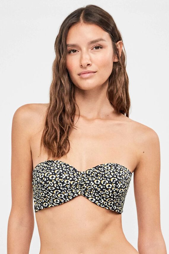 Top bikini bandeau aro silicona