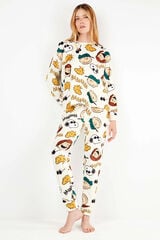 Gisela Conjunto de pijama de polar elástica Peanuts branco