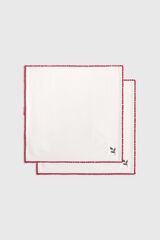 Textura Conjunto de dois guardanapos bordados branco