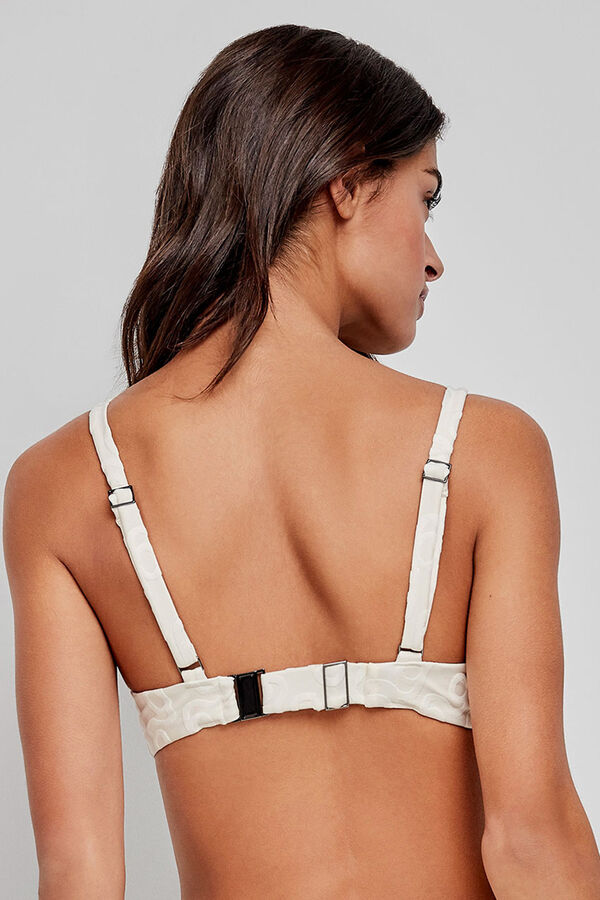 Gisela Top de biquíni bege com estampa geométrica bege