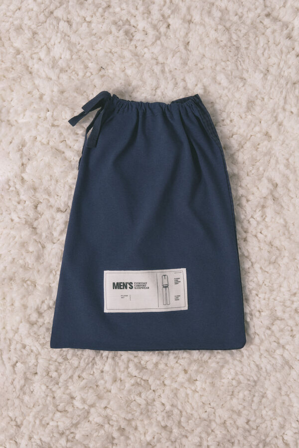 Women'secret Pijama comprido, 100% algodão, xadrez azul azul