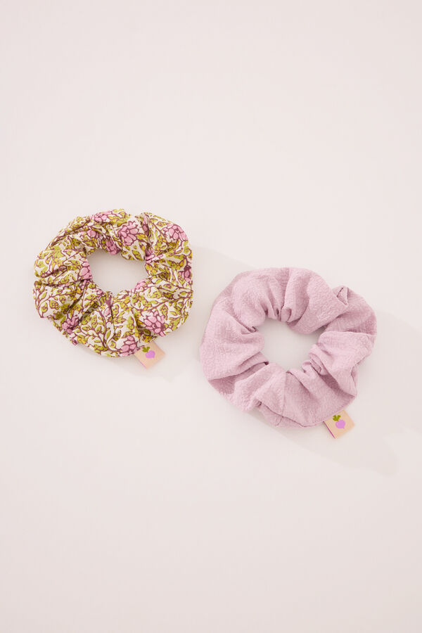 Women'secret Pack de 2 scrunchies rosa e estampado estampado