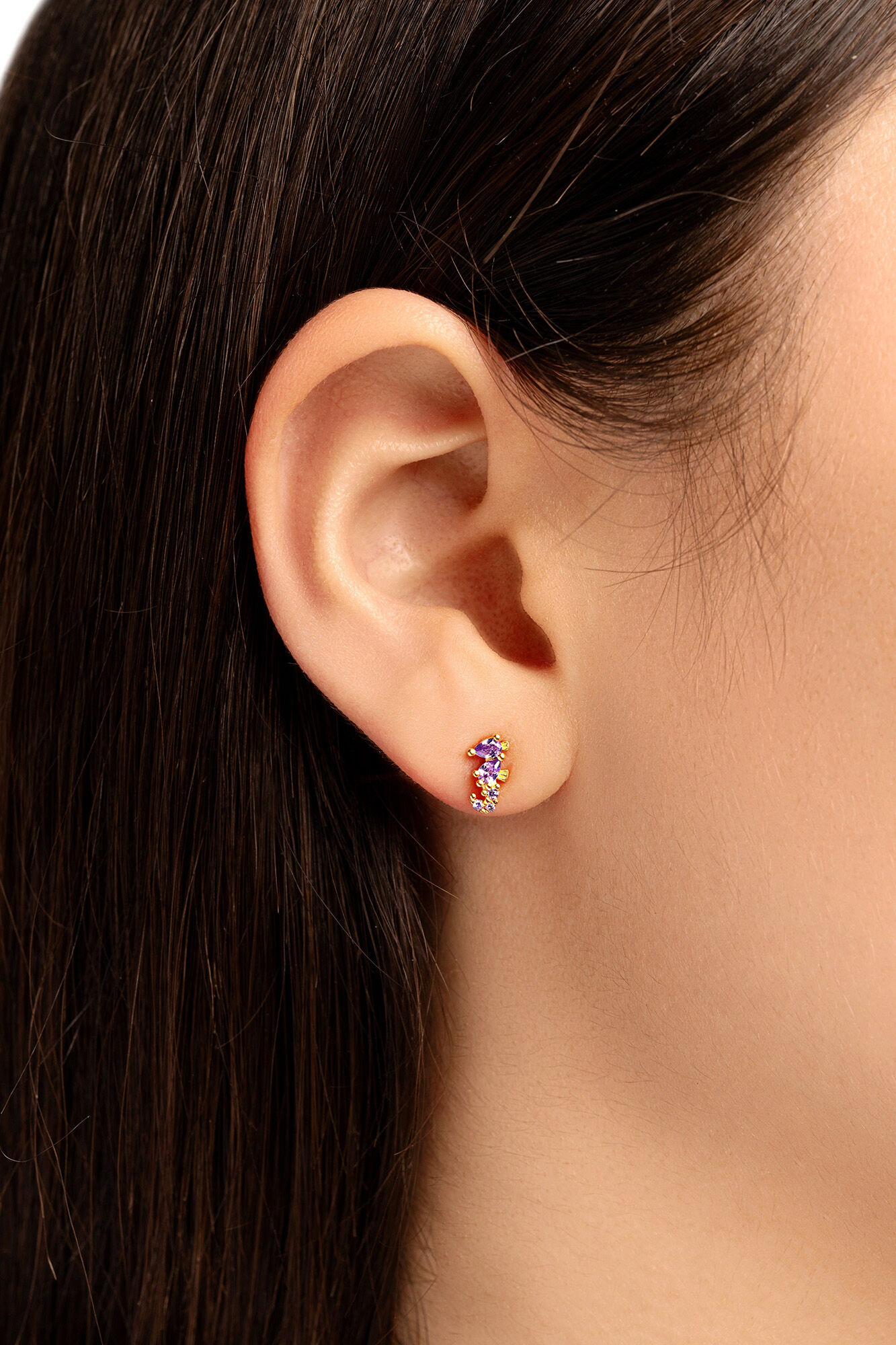 Singularu Pendiente Suelto Sea Seahorse Plata Ba&ntilde;o Oro