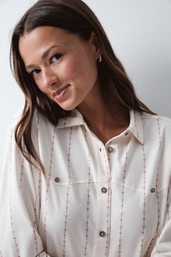 Women'secret Pijama comprido camiseiro cowboy bege