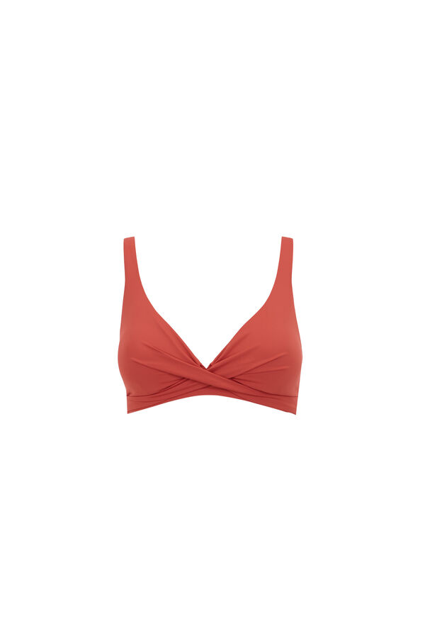 Women'secret Top biquíni laranja cruzado com halter estampado