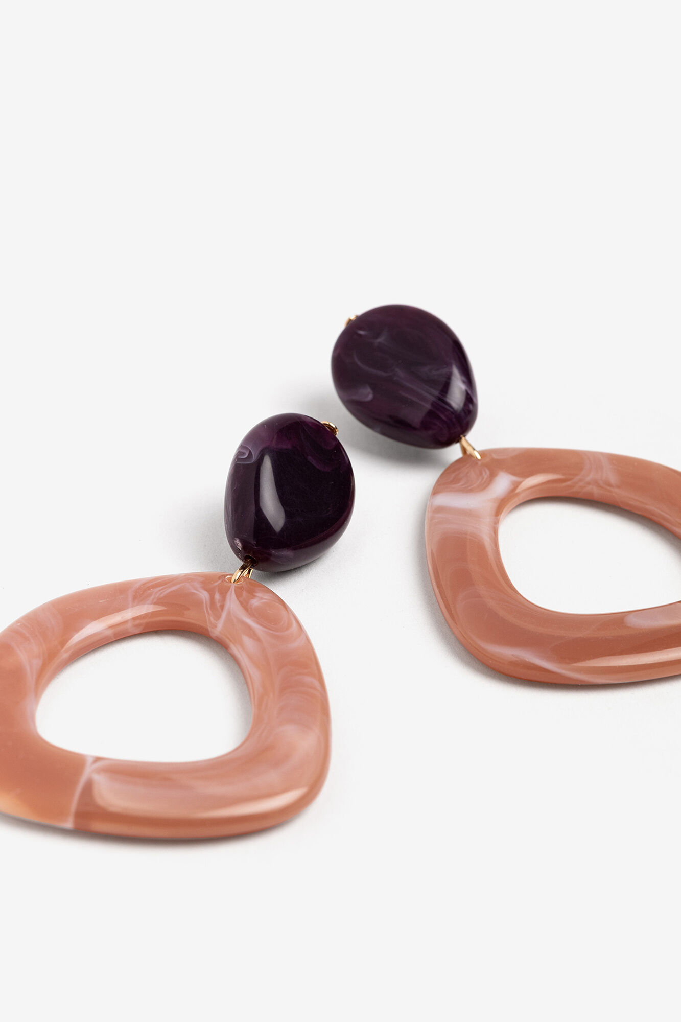 Vilanova Brincos maxi em acr&iacute;lico bicolores