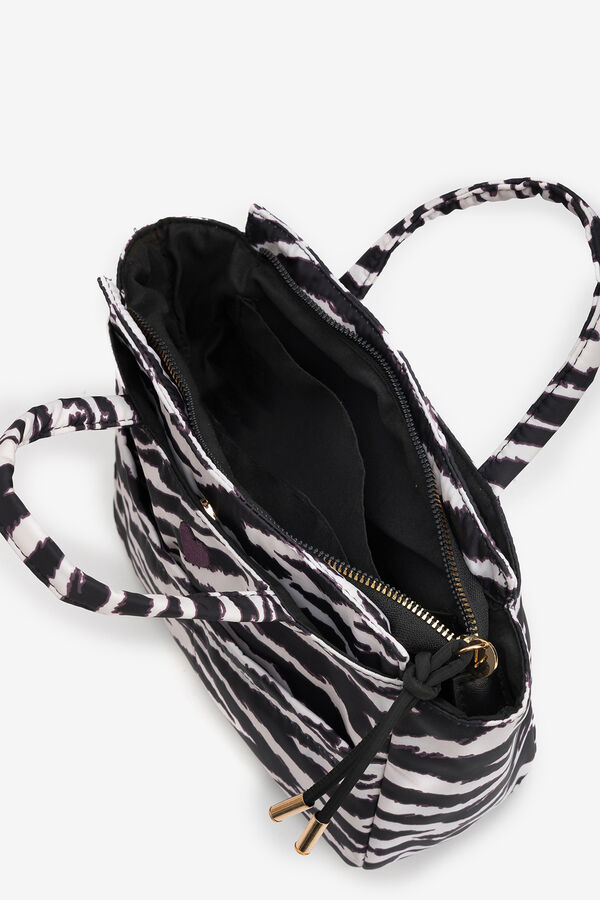 Vilanova Mala acolchoada com estampado de zebra cinzento