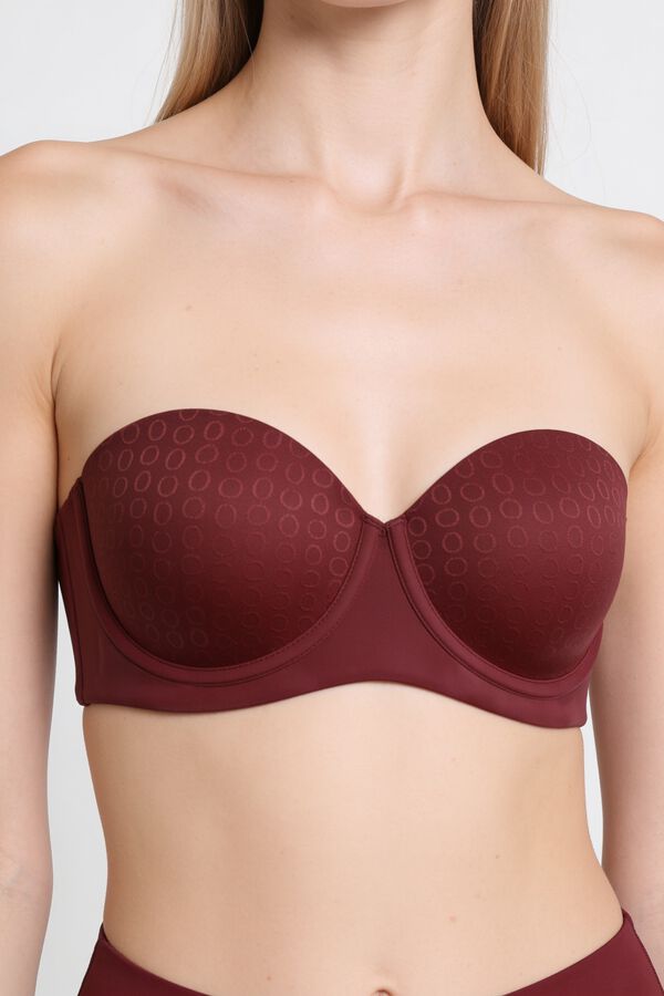 Gisela Top biqu&iacute;ni bandeau com capacidade remov&iacute;vel Monograma castanho