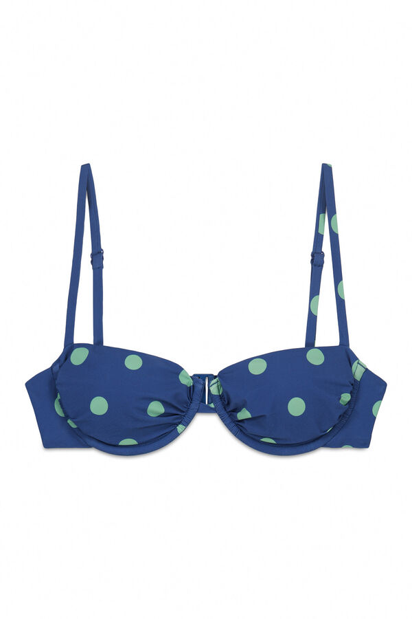 Women'secret Top biqu&iacute;ni balconette azul e estampado bolinhas  azul