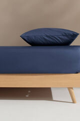 Textura Capa de baixo algodão orgânico. Cama 180-200 cm. azul