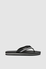 Pepe Jeans Chinelos de tiras de tecido &agrave;s riscas bicolores preto