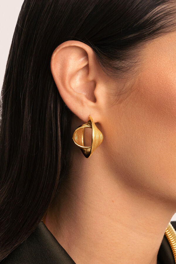 Singularu Pendientes Infinito Acero Ba&ntilde;o Oro amarillo