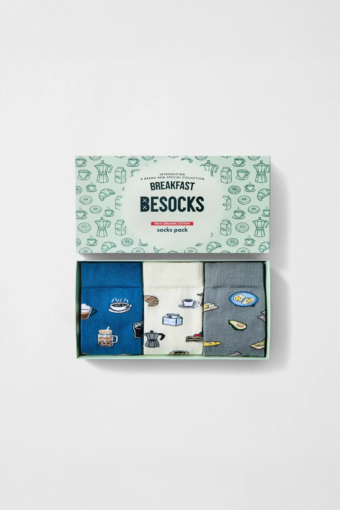 Besocks Pack de 3 pares de meias altas BESOCKS com tema Breakfast