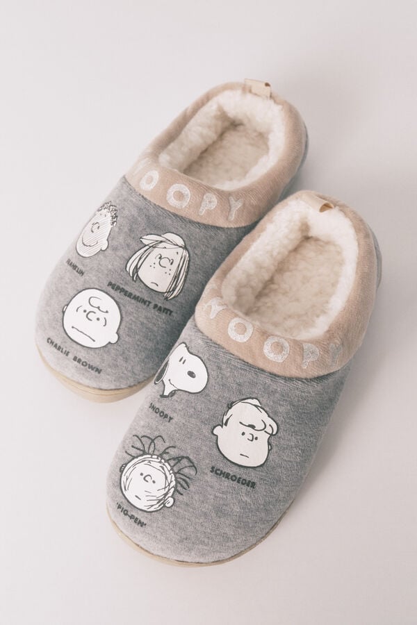 Women'secret Zapatillas casa gris Snoopy gris