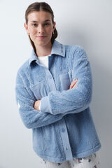 Women'secret Bata corta camisa fluffy Snoopy azul