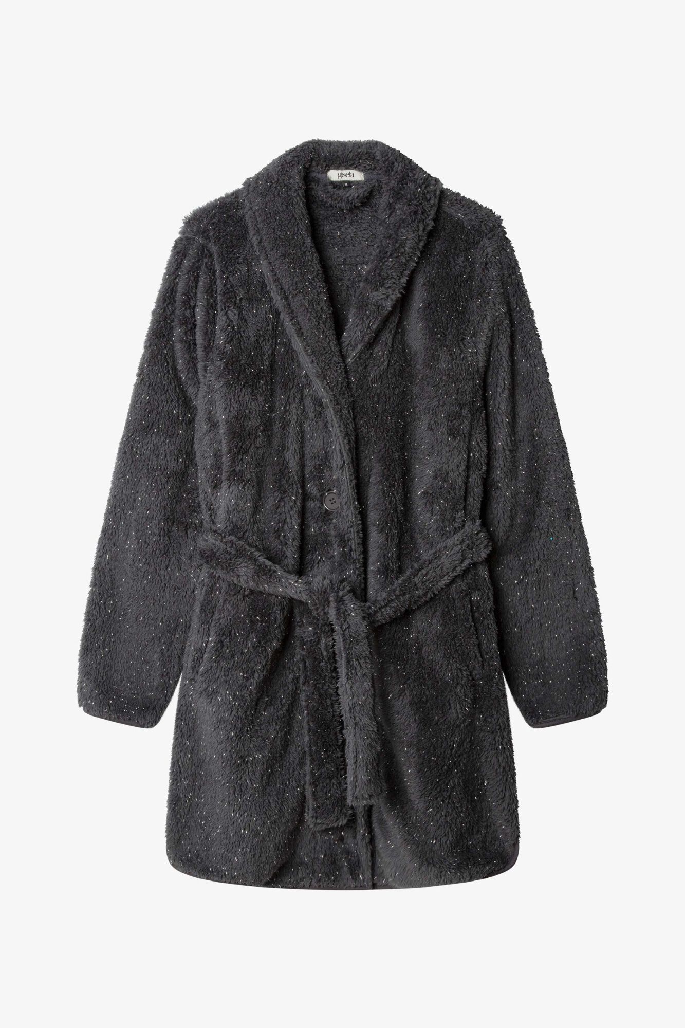 Gisela Robe gola smoking com detalhe lurex