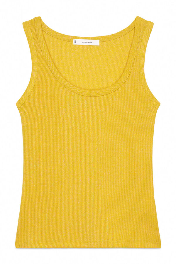 Women'secret T-shirt alças com lurex dourado estampado